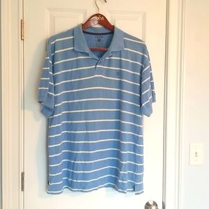 IZOD Men's Striped Polo, XL, Blue/White